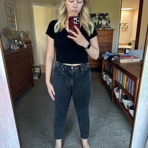 Abercrombie & Fitch Ultra High Rise Mom Black Jeans